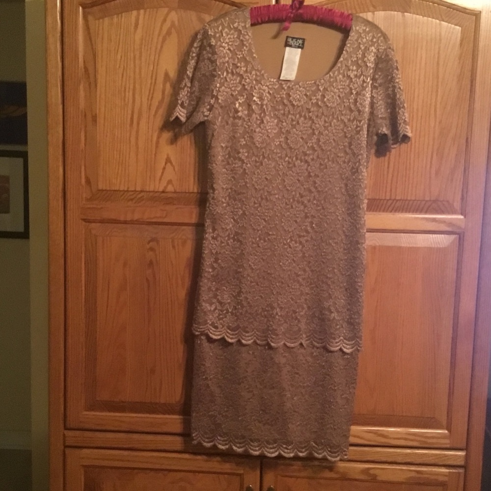 Sage Lace Dress in Brown